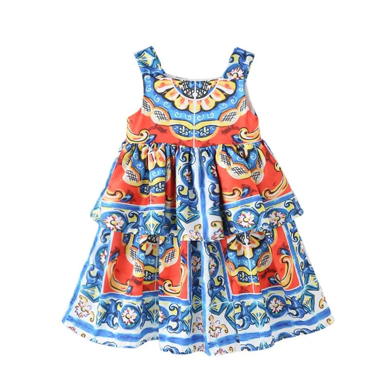 2025 European Style Kids Princess Dresses Teenage Girls Clothing Robe Enfant Fille Child Summer Vestido Party Girls Dresses