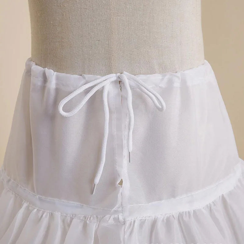 Cosplay Children Petticoat A-Line 3 Hoops Jupon Enfant Kids Crinoline Trim Flower Girl Dress Underskirt Elastic Waist