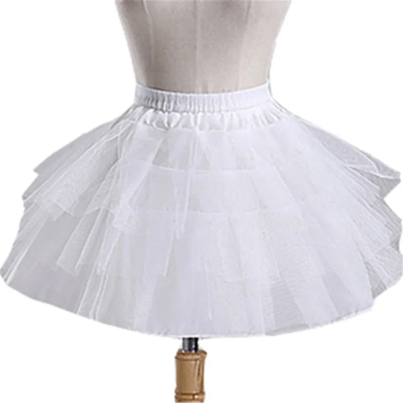 Lolita Ballet Flower Girls Petticoat Underskirt Cosplay Party Short Dress Jupon Enfant Tutu Skirt Enaguas Sottogonna Mini