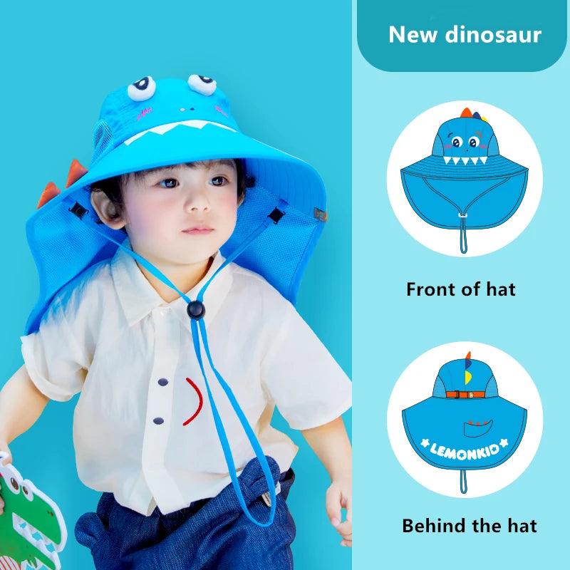 Kids Summer Fashion Sun Hats Casual Unicorn Style Vacation Travel Wide Brimmed Sun Cops Foldable Beach Hats For Children