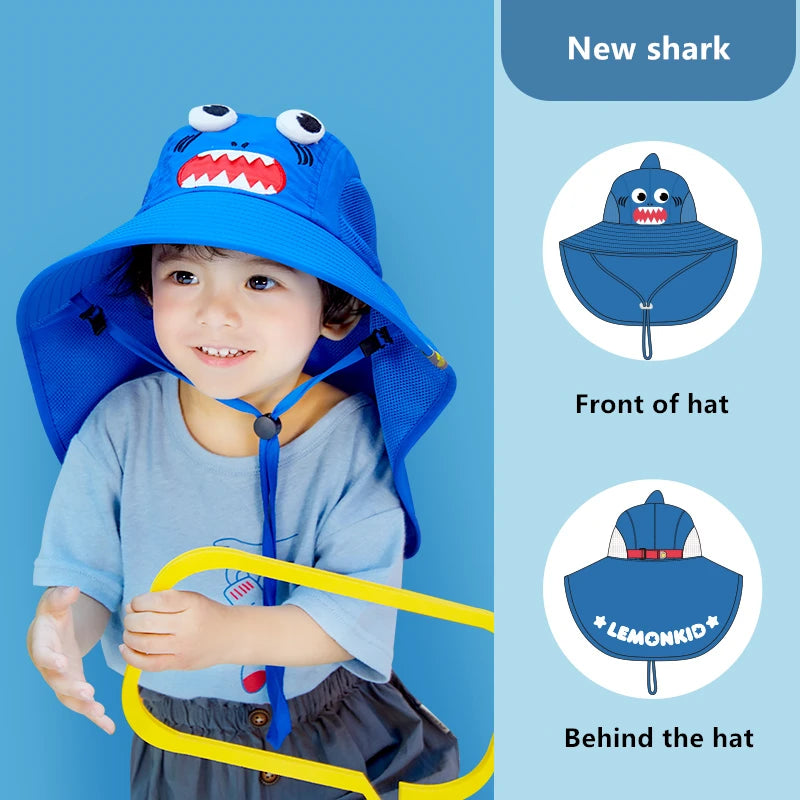 Kids Summer Fashion Sun Hats Casual Unicorn Style Vacation Travel Wide Brimmed Sun Cops Foldable Beach Hats For Children