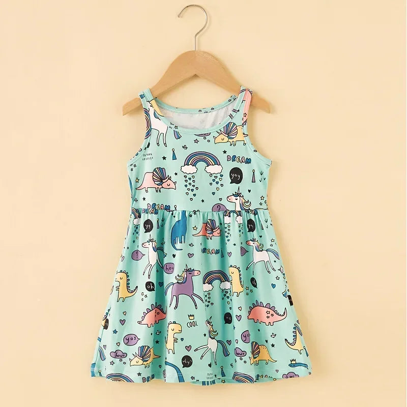 Cute Summer Children Clothing Girl Dresses Kids Dresses Clothes for Girls Party Princess Fashion Outfit Cartoon Beach Dress